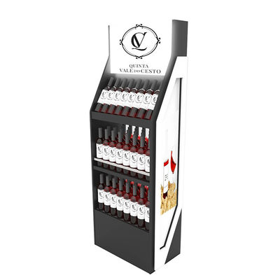 3 слоя выставочной витрины вина могут стеллаж для выставки товаров напитка деревянный для супермаркета