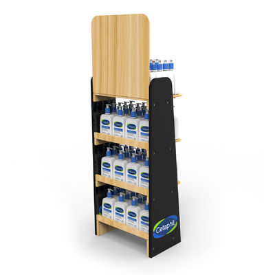 Деревянная стойка для дисплеев в супермаркетах для очистки лица и ухода за кожей