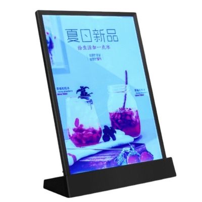 качество  A4 Size LED Menu Stand Countertop Acrylic Holder Display With 7 Colors Фабрика