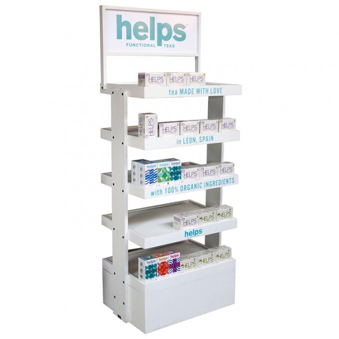 Деревянная стойка для дисплеев в супермаркетах для очистки лица и ухода за кожей 6