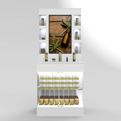 Дисплей шкафа эфирного масла пола выставочной витрины Кристл люсита косметический