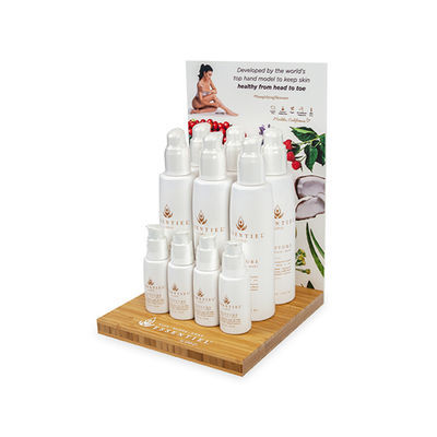 Бутик масла Cleanser стеллажа для выставки товаров продукта POS SkinCare древесины бамбуковый встречный верхний