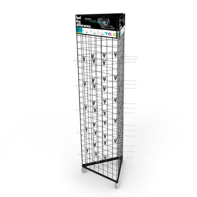 Стеллаж для выставки товаров Gridwall выставочной витрины треугольника мобильный с колесами